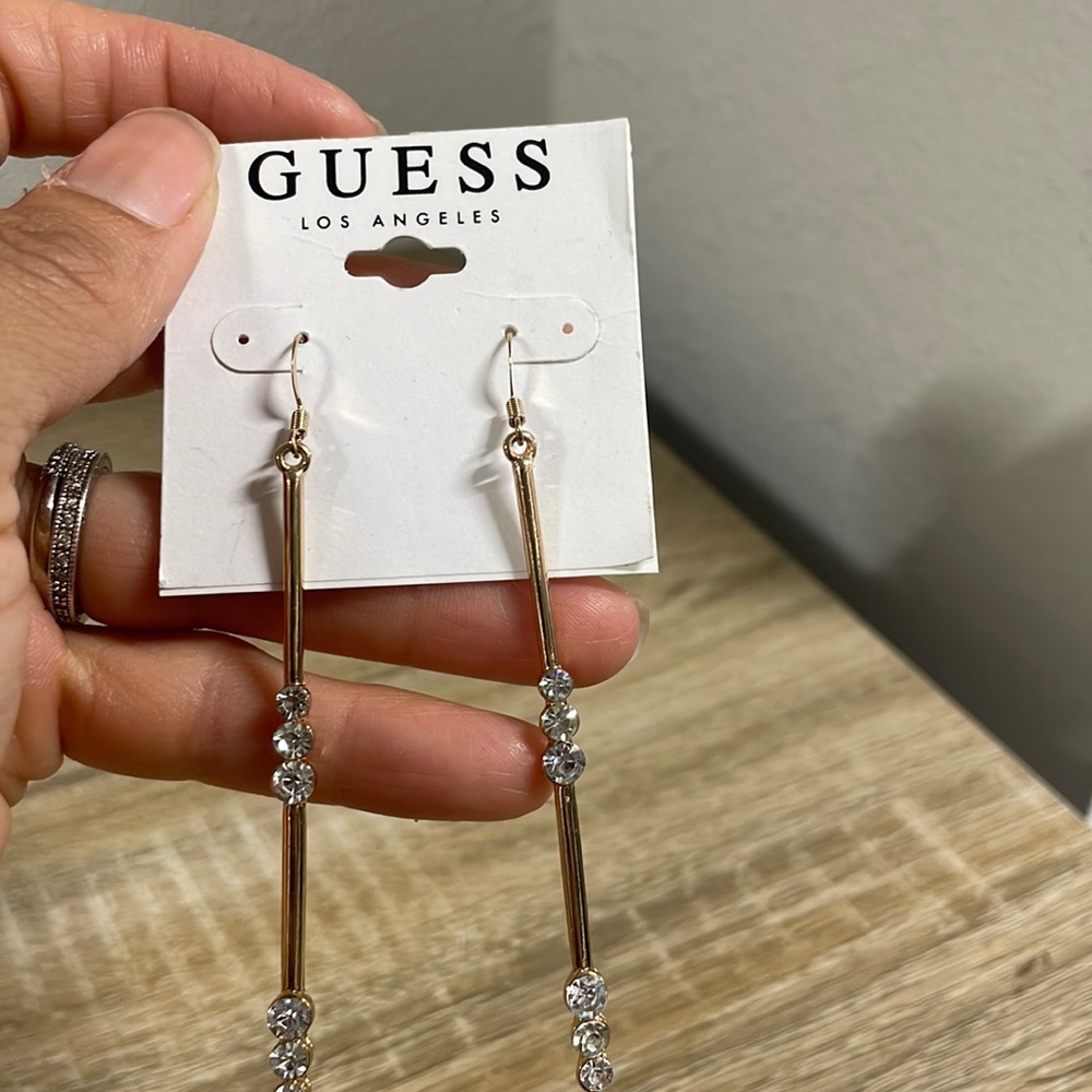 Guess golden long earrings